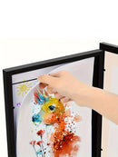 Flip Up Wooden Photo Frame, Magnetic Suction Frame, A4 Children's Photo Frame, Storage Frame, Art Work Certificate Frame
