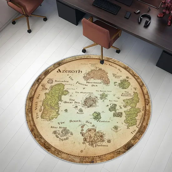 World of Warcraft Azeroth Map Rug Azeroth World Map Round Rug Map Rug Cool Rugs Popular Rug Fantastic Rug Movie Decor Area Rugs