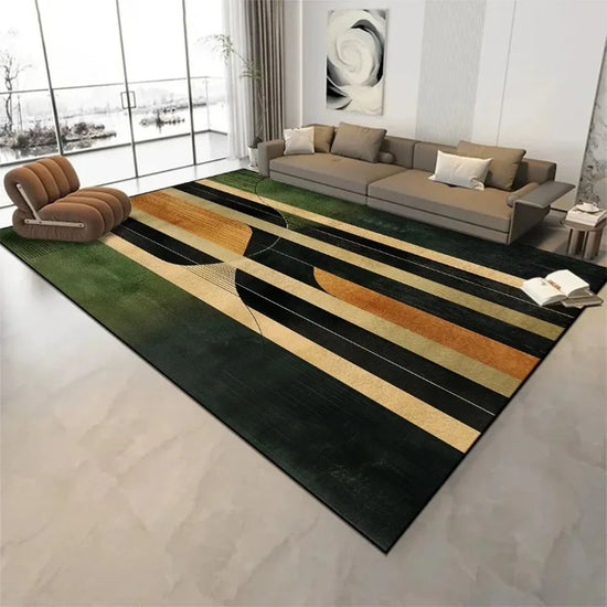 Abstract Geometric Area Rug Non-Slip Washable Soft Carpet Modern Minimalist Floor Mat for Living Room Bedroom Home Decor