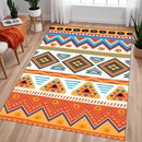 Southwestern Rug, Aztec Tribal Area Rug, Geometric Native American Design, Western Rug, Washable Boho Rug, Ethnic Area Carpet