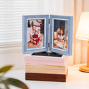 Folded hinge photo frame - suitable for 6-inch photos - can display 2 photos - modern and simple desktop photo frame