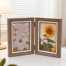 Folded hinge photo frame - suitable for 6-inch photos - can display 2 photos - modern and simple desktop photo frame