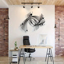 Modern Abstract Geometric Metal Wall Art, Minimalist Linear Art, Suitable for Home, Office, Indoor/outdoor Sign, Easy To Hang