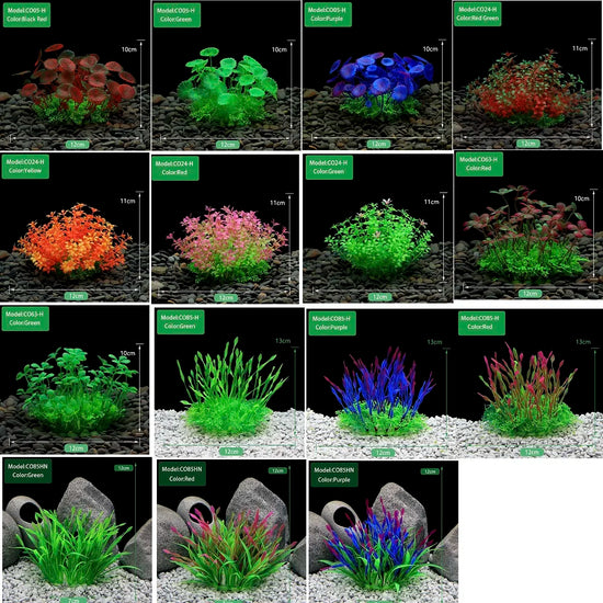 Artificial Underwater Plastic Plants Aquarium Fish Tank Aquatic Fake Shrub Green Weeds Water Grass Viewing Simulation Decoration