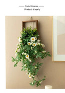Artificial Plant Wall Art, Fake Flower Frame Hanging Decor for TV Background Wall, Living Room, Restaurant, Hotel Faux Greenery