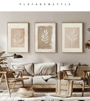 Wall Art Decor Paintings Warm Tones Posters Home Creative Gifts 3pcs Neutral Minimalist Abstract Fern Boho