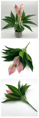 Artificial Green Plants Fake Anthurium  Potted Plants Desktop Ornaments Home Decoration Wedding Venue Decoration Fake Flowers