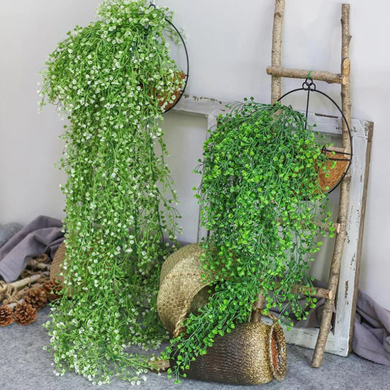 Artificial Plants Vines  Flower Wall Hanging Faux Rattan  Indoor Outdoor Green Plant  Plant Flower Wall Decoration Home Decor