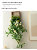 Artificial Plant Wall Art, Fake Flower Frame Hanging Decor for TV Background Wall, Living Room, Restaurant, Hotel Faux Greenery