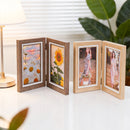 Folded hinge photo frame - suitable for 6-inch photos - can display 2 photos - modern and simple desktop photo frame