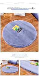 Colorful Round Shaggy Area Rug for Living Room, Bedroom, Kids Room - Modern Floor Mats