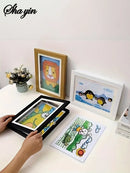 Flip Up Wooden Photo Frame, Magnetic Suction Frame, A4 Children's Photo Frame, Storage Frame, Art Work Certificate Frame