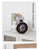 French Mid-century Style Photo Frame Modern Design Wooden Round Frame Wall-mountable Classic Home Decor Ramka Na Zdjęcia FYPF