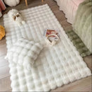 Rabbit Fur Area Rug–Soft Thick Non-Slip Waterproof Machine-Washable for Living Room and Bedroom Decor