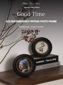 French Mid-century Style Photo Frame Modern Design Wooden Round Frame Wall-mountable Classic Home Decor Ramka Na Zdjęcia FYPF
