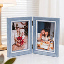 Folded hinge photo frame - suitable for 6-inch photos - can display 2 photos - modern and simple desktop photo frame