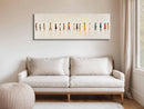 Abstract People Walking Wall Art Unframed Canvas Poster - Modern Figurative Wall Decor - Contemporary Human Movement Painting
