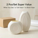 2pcs/Set Plastic Vases For Home Decor Modern Wabi-Sabi Minimalist Geometric Flower Vase Unbreakable Table Centerpieces Room Deco