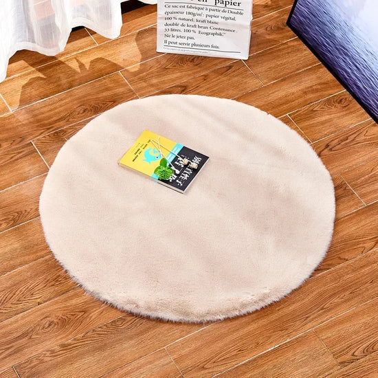 Colorful Round Shaggy Area Rug for Living Room, Bedroom, Kids Room - Modern Floor Mats