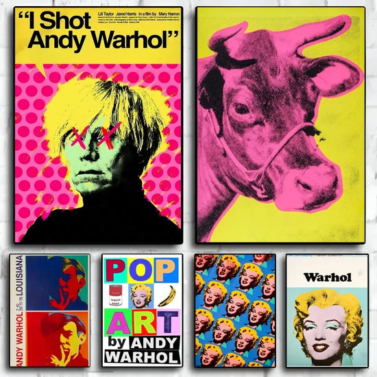 A-Andy W-Warhol Wall Art, HD Canvas Print Poster, Suitable for Cafe, Bar, Home, Living Room, Gaming Room Decoration