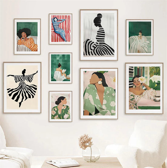 Abstract Dancer Wall Art Modern Women Minimalist Portrait Art Fashion Wall Art Canvas Painting Nordic Poster Room Decor