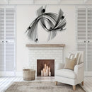 Modern Abstract Geometric Metal Wall Art, Minimalist Linear Art, Suitable for Home, Office, Indoor/outdoor Sign, Easy To Hang