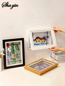 Flip Up Wooden Photo Frame, Magnetic Suction Frame, A4 Children's Photo Frame, Storage Frame, Art Work Certificate Frame