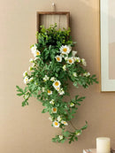 Artificial Plant Wall Art, Fake Flower Frame Hanging Decor for TV Background Wall, Living Room, Restaurant, Hotel Faux Greenery