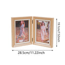 Folded hinge photo frame - suitable for 6-inch photos - can display 2 photos - modern and simple desktop photo frame