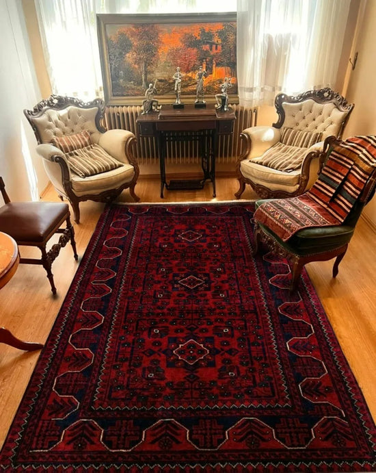 Dark Red Bohemian Afghan Rug Vintage Style Washable Area Carpet Living Room Bedroom Home Decor Floor Mat Entrance Door Mat