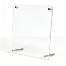 One 6-inch acrylic photo frame. Transparent and simple in style, featured with a classic tilted desktop bracket, perfect for hom