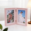 Folded hinge photo frame - suitable for 6-inch photos - can display 2 photos - modern and simple desktop photo frame