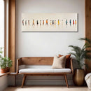 Abstract People Walking Wall Art Unframed Canvas Poster - Modern Figurative Wall Decor - Contemporary Human Movement Painting