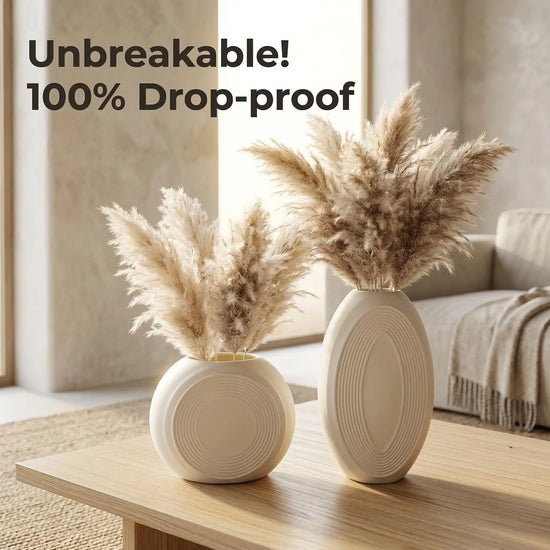 2pcs/Set Plastic Vases For Home Decor Modern Wabi-Sabi Minimalist Geometric Flower Vase Unbreakable Table Centerpieces Room Deco