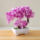Artificial Plants Bonsai Simulated Tree Potted Fake Flowers Table Porch Potted Ornaments Home Wedding Decor Housewarming Gift