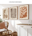 Wall Art Decor Paintings Warm Tones Posters Home Creative Gifts 3pcs Neutral Minimalist Abstract Fern Boho